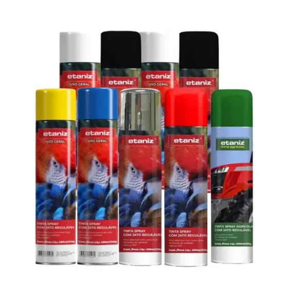 TINTA SPRAY USO GERAL SECAGEM RÁPIDA USO INTERNO/EXTERNO 400 ML - ETANIZ