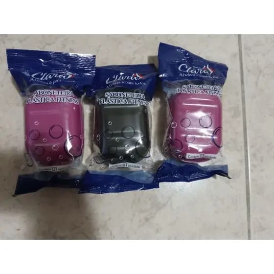 KIT COM 3 SABONETEIRAS PLÁSTICAS FITNES "SANTA CLARA"