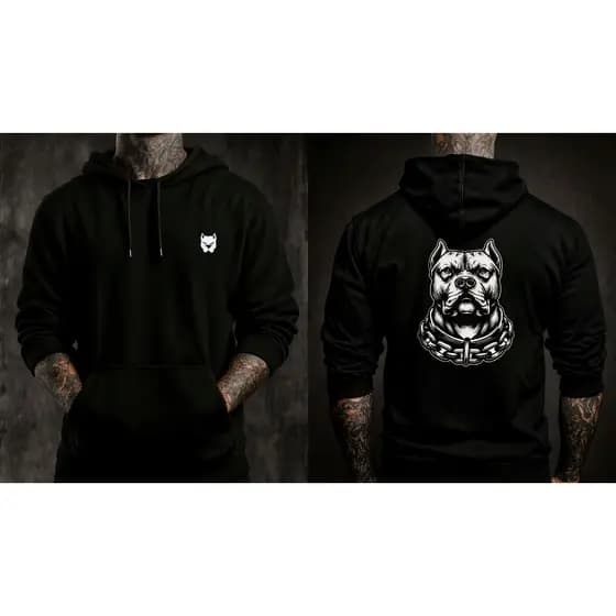 Moletom Masculino com Capuz Estampa Pitbull – Casaco Blusão Streetwear Inverno