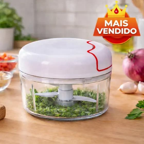 Mini Processador Manual com Corda e 2 Lâminas Triturador de Alimentos