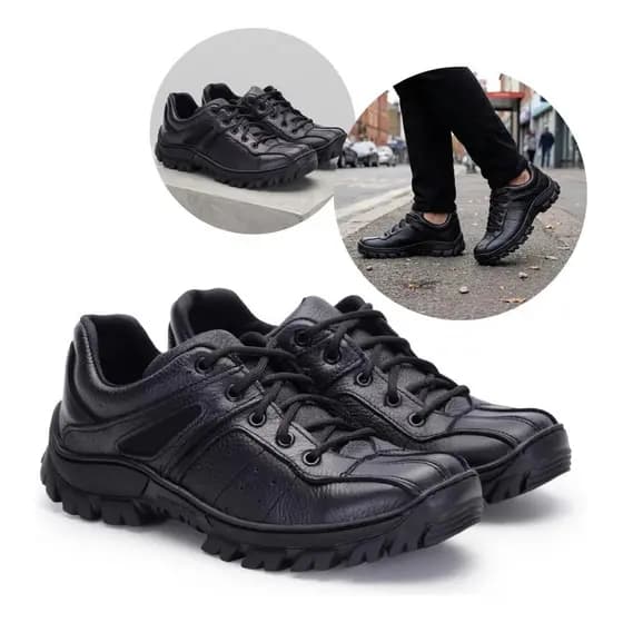 Tênis Couro Legítimo Masculino Resistente Casual Para Trabalho Confortável Segurança Antiderrapante