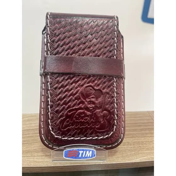 Porta Celular de Couro - Produto Artesanal