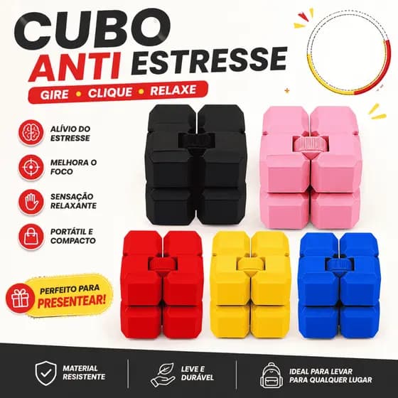 Cubo Infinito Anti Estresse Fidget Toy Articulado | Relaxante Sensorial em 3D