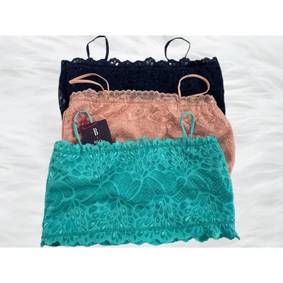 KIT com 3 Sutiã Top Faixa Cropped SEM bojo