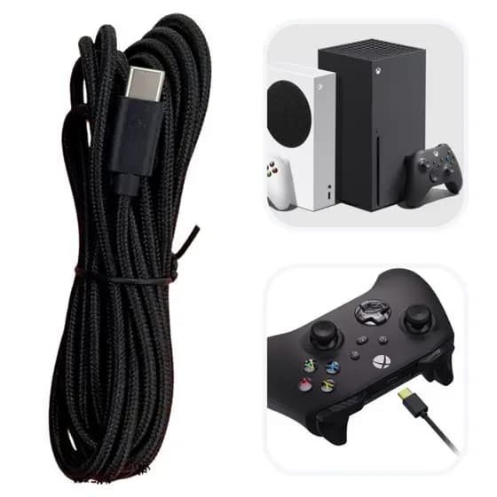 Cabo Controle Xbox Series S X 3m Carregador Turbo Usb 3.0 Reforçado Rápido Grande 3 Metros Manete X Box Serie Tipo C USB