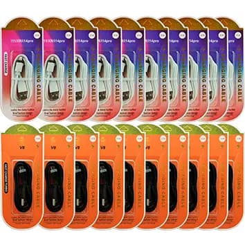 KIT COM 20 CABOS TURBO 10 CABOS COMPATIVEL PARA IPHONE 10 CABOS SMARTPHONE V8 NO ATACADO PARA A REVENDA