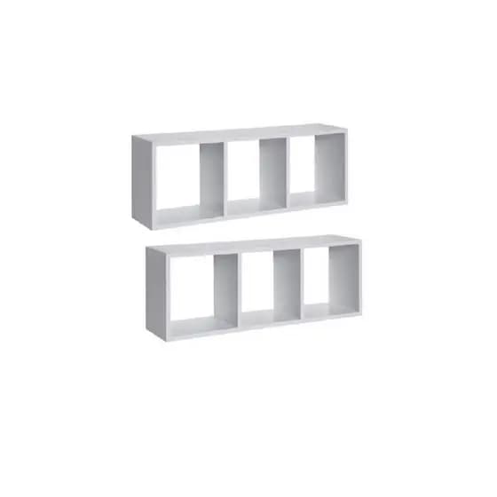 Kit 2 Nicho Triplo Retangular 50x20x8 p\Banheiro Quarto 100%Mdf Branco alta qualidade