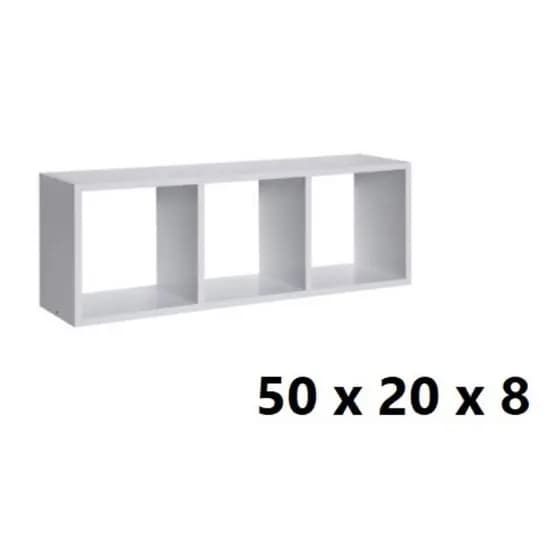 Nicho Triplo Retangular Decorativo p\Banheiro Quarto Mdf Branco 50x20x8