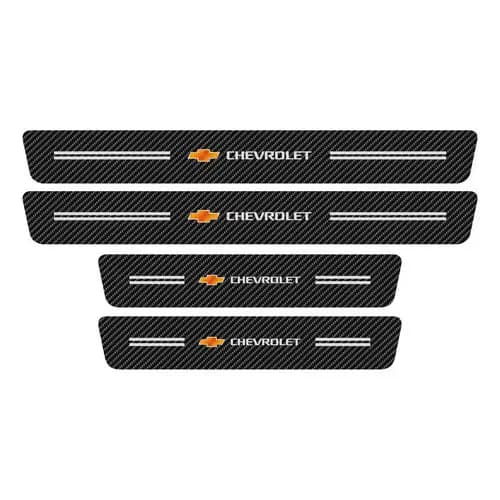 Soleira Porta Compatível Para Linha Chevrolet Fibra Carbono