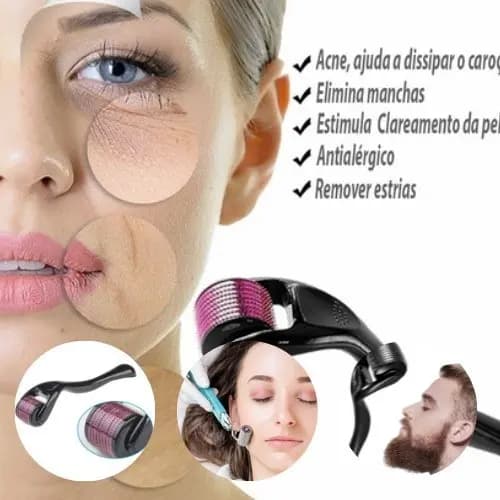 Rolo facial Micro Agulha, Cosmetic Microneedling Kit Microdermoabrasão 5040 Titânio Micro Agulhas Lançamento na loja, aproveite produto com pronta entrega