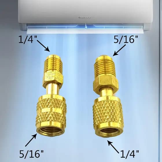 2 Pçs Bomba De Vácuo Latão R410a Adaptador 5/16 SAE F Acopladores Rápidos Para 1/4 De Ar Condicionado Ferramentas De Aco