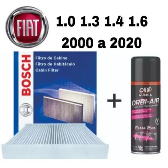 Filtro Ar Condicionado Palio Strada Siena Idea Palio Wekeend Fiat Fire 2000 A 2020 + Higienizador