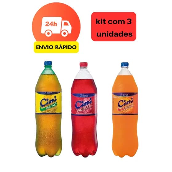 Refrigerante CINI Mix 6L |Framboesa, Abacaxi e Laranja festa lembrancinha cozinha verdadeira garrafa