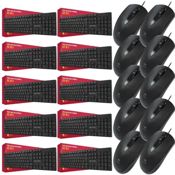 Kit 10, 20 ou 30 Teclados e Mouses Multimídia C3 Tech Com 12 Meses de Garantia e Nota Fiscal Revenda