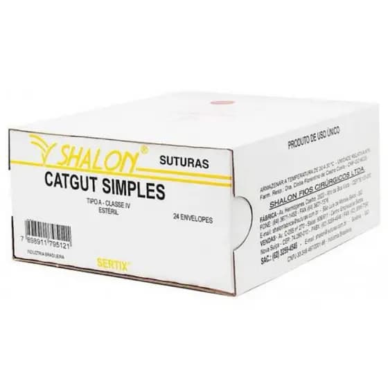 Fio CatGut simples caixa com 24 unidades