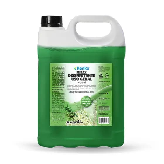 Desinfetante Mirax Alta Diluição 1:200 Herbal Renko 5L