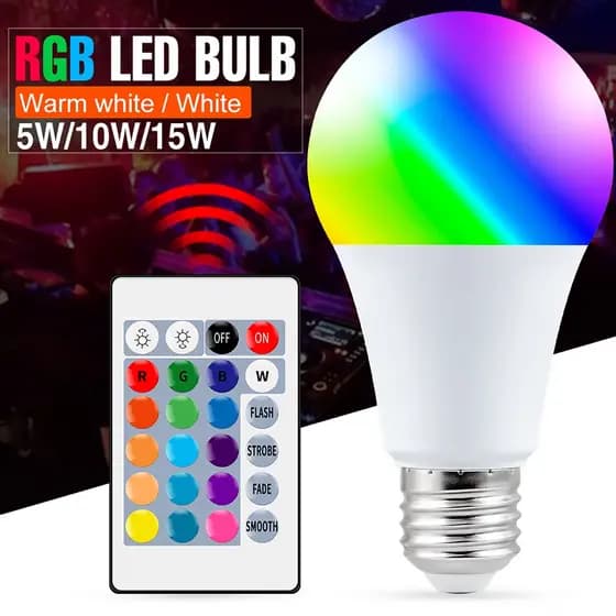 E27 Lâmpada De Controle Inteligente Led RGB Claro Regulável 5 W 9 10 15 18 25 RGBW Colorido Mudando Decoração Da Casa