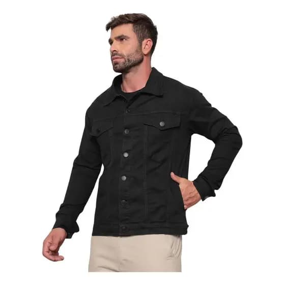 Jaqueta Masculina Jeans Slim Fit Sarja Casual Premium