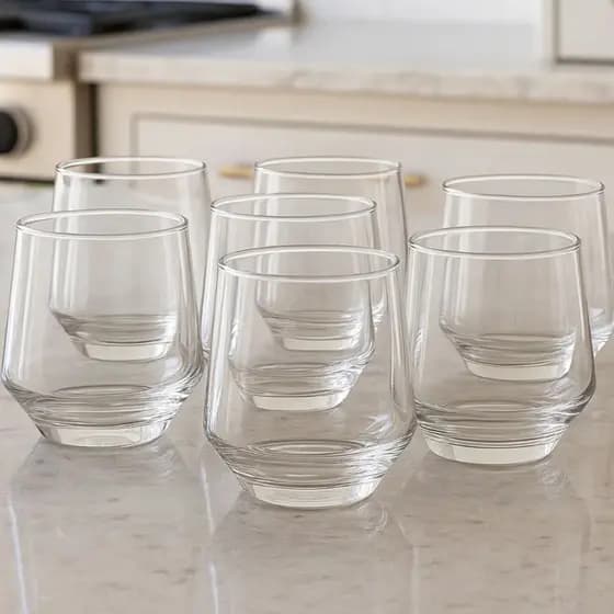 Jogo 6 Copo de Vidro Baixo Liso Transparente 370ml Home & Co