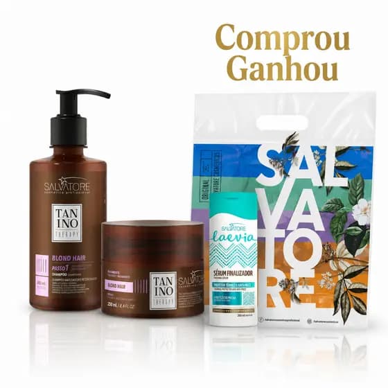 Kit Shampoo 300 Ml + Mascara Condicionante 250 Ml Blond Hair Tanino Therapy Salvatore Matizador