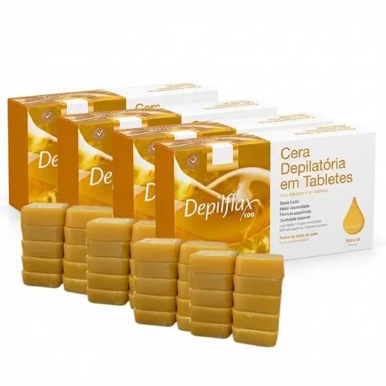 Cera Quente Depilatória Em Tabletes Original Depilflax Natural Mel Morango Coco Negra Hortela Rosa