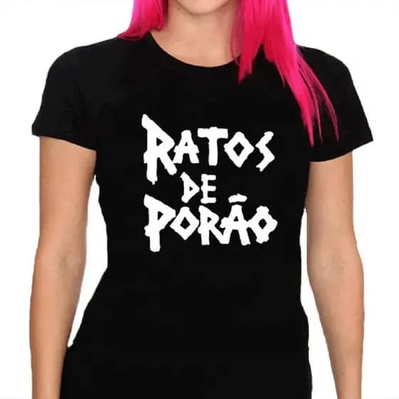 Baby Look Ratos de Porão - Camiseta feminina banda rock show