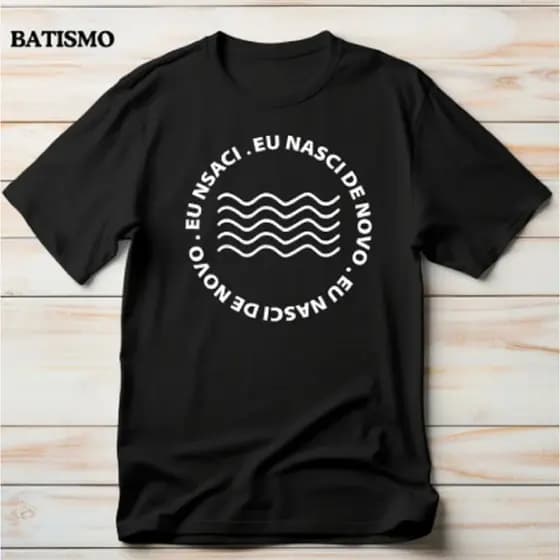 Camiseta Unissex Eu Nasci de novo - Camisa algodão batismo jesus igreja