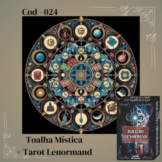 Kit Toalha Mística + Tarot Lenormand 36 Cartas