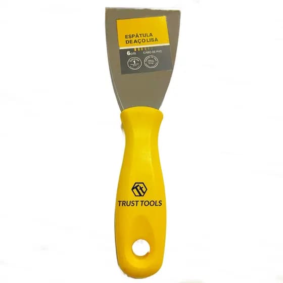 Espátula Multiuso de Aço Lisa 6cm/60mm Cabo Plástico - Trust Tools