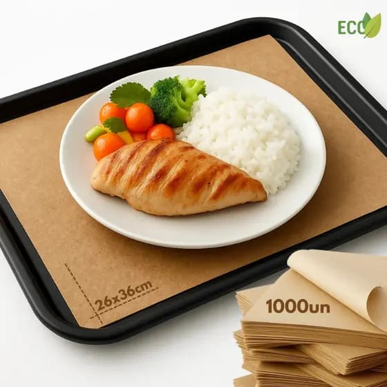 Papel forro de Bandeja 36x26 P/ Restaurantes Kraft Liso 1000 Unids para e Lanchonetes
