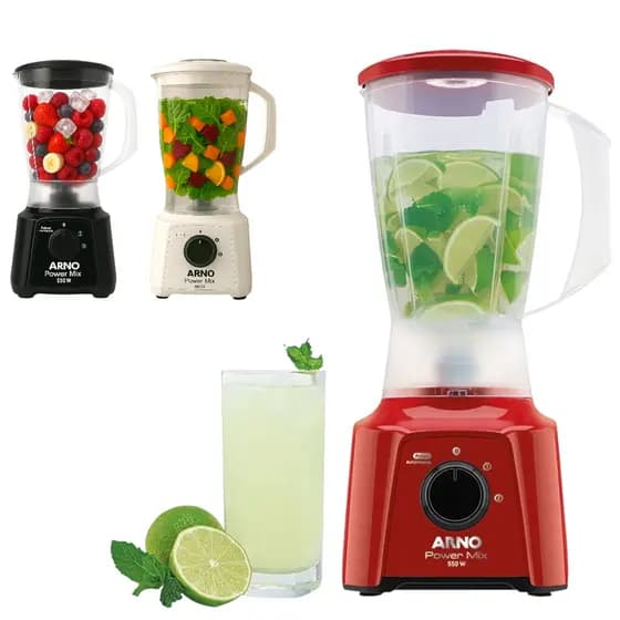 Liquidificador Arno Power Mix 2 Litros Copo Plástico 550w Potente 2 Velocidades + Pulsar 127v/220v