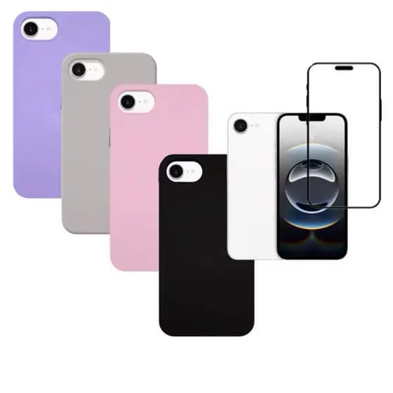 Capinha capa Silicone Case Proteção Para iPhone 16e/17e + Película de vidro 3d