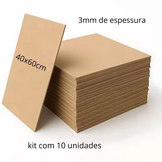 kit 10 pecas Mdf Cru Para Quadros Artesanato 40x60 Sublimação Artigo Decorativo