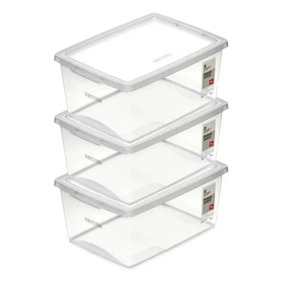 Kit 3 Caixa Organizadora My Closet 7,5 Litros Jogo Caixa Organizador De Armários Multiuso Ordene