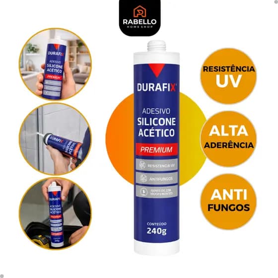 Silicone Acético Vedação 240g Construção Geral Profissional Box Banheiro Pia Janelas Vidros Reformas