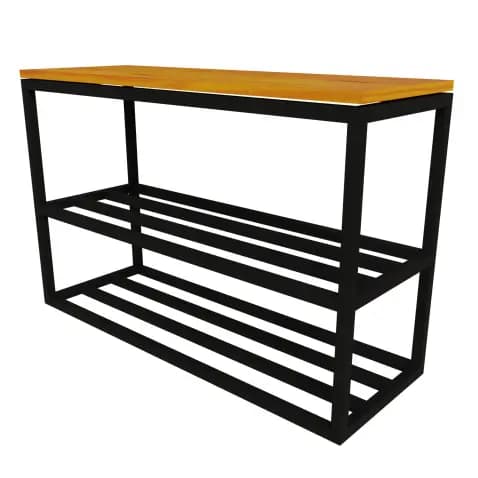Banco Sapateira 90cm Estilo Industrial Reforçado