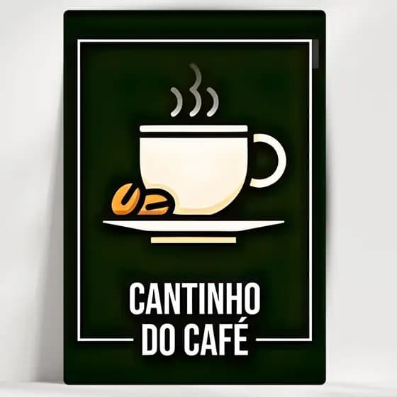 Quadro Decorativo Cantinho do Café - Cantinho Preto - Em MDF - Já com fita adesiva - Envio Imediato