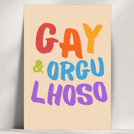 Quadros Decorativos Frases LGBT+ - Gay & Orgulhoso - Em Mdf - com Fita Adesiva - Envio Imediato