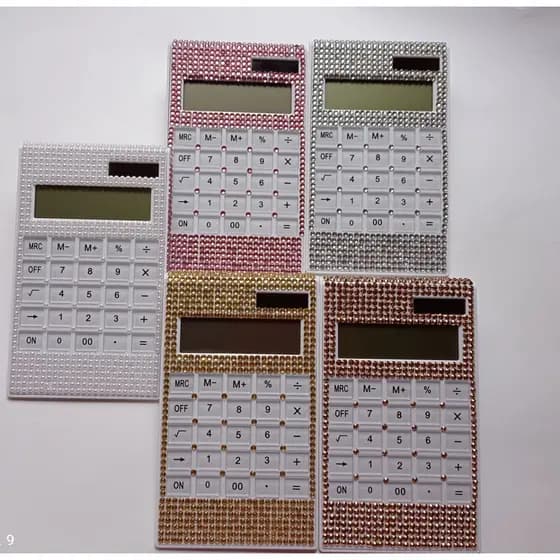 Calculadora Com Strass Ideal Para Usar No Seu Trabalho .(yf9007)