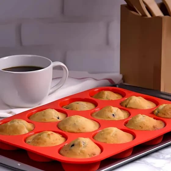 Forma Cupcake 12 cavidades Silicone Colors Kehome