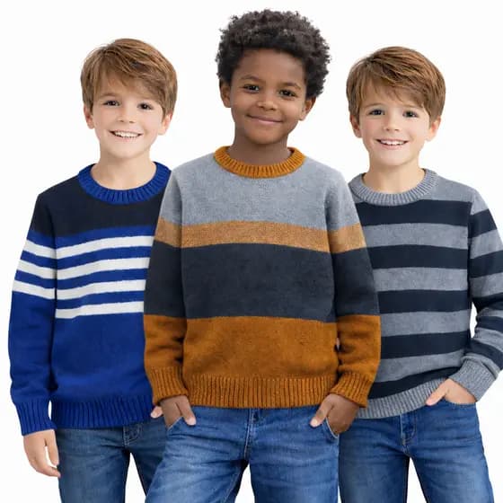 Kit 3 Suéter Infantil Menino Tamanho 1 ao 16 Anos Cores Variadas Quentinho