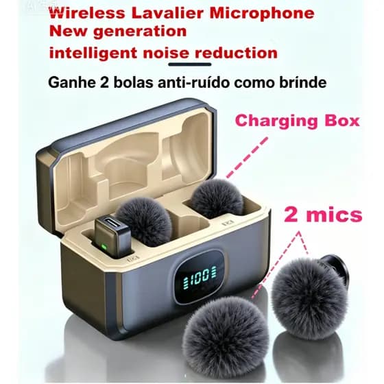 Mini Microfone sem fio De Lapela mic pelo anti-vento Ruído Gravação de vídeo/TikTok/Vlog Para iPhone Android Live
