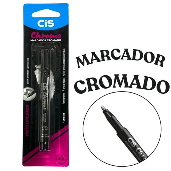 Marcador De Prata Tinta Espelho Cromado Caneta