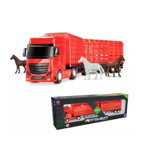 Carreta Haras Bitrem C/ 4 Cavalinhos E Rampa Roma Brinquedos