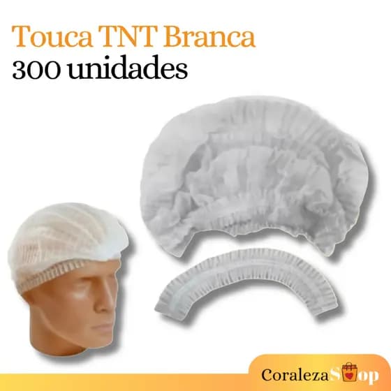 Touca TNT Descartável 300 Unidades - Sanfonada | BRANCA
