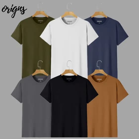 Kit 4 Camiseta Masculina Básica Lisa Algodão Manga Curta
