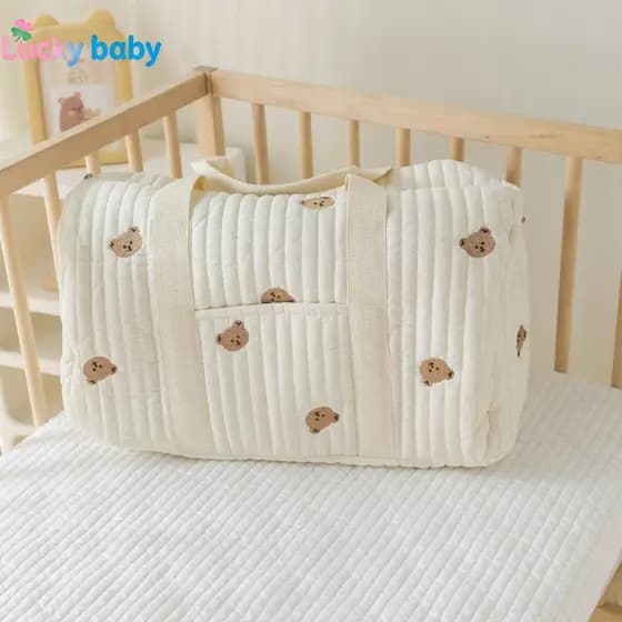 Lucky Baby Bolsa Maternidade Ursa Grande Capacidade Leve Portátil Unissex Resistente Macio Confortável