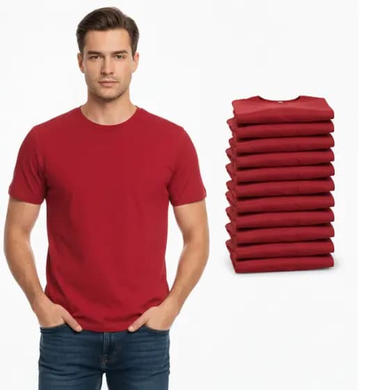 Kit 10 Camisetas Vermelhas Natal Básicas 100% Algodão Unissex Camisa