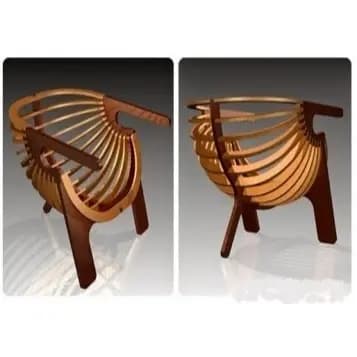 Miniatura Cadeira Poltrona Design Minimalista Escala – Maquete Móvel Moderno MDF Corte Laser