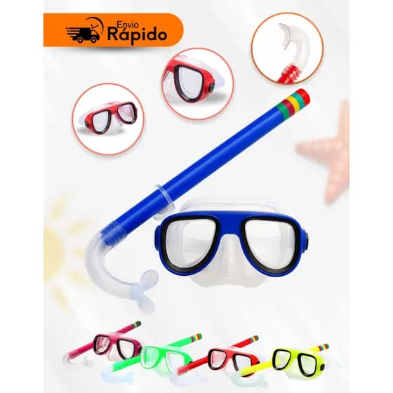 Kit Mergulho Infantil Snorkel Óculos Piscina Banho Praia Natação
